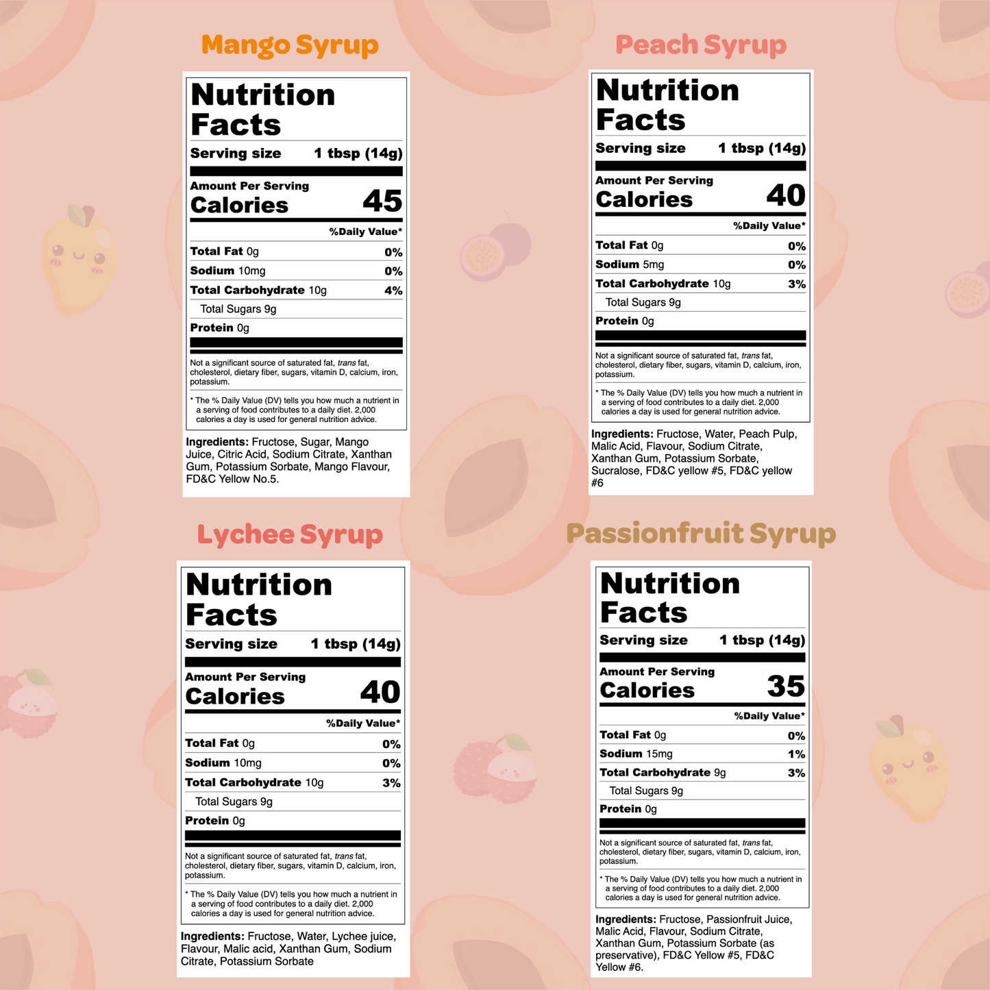 Fruit Bubble Tea Syrups