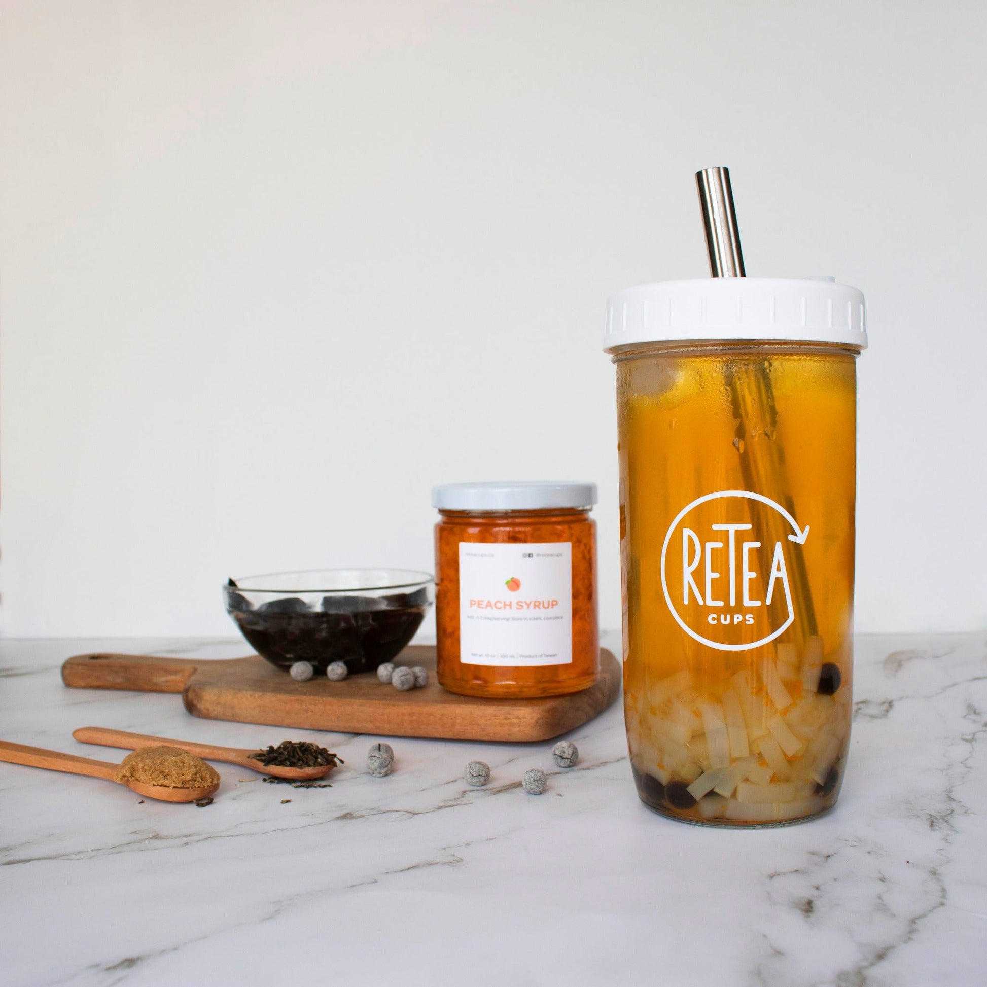 Peach Green Tea Bubble Tea Kit